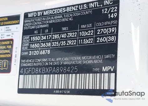2023 Mercedes-Benz Amg Gle 63 Coupe S 4Matic z USA, uszkodzony, nr VIN 4JGFD8KBXPA898425